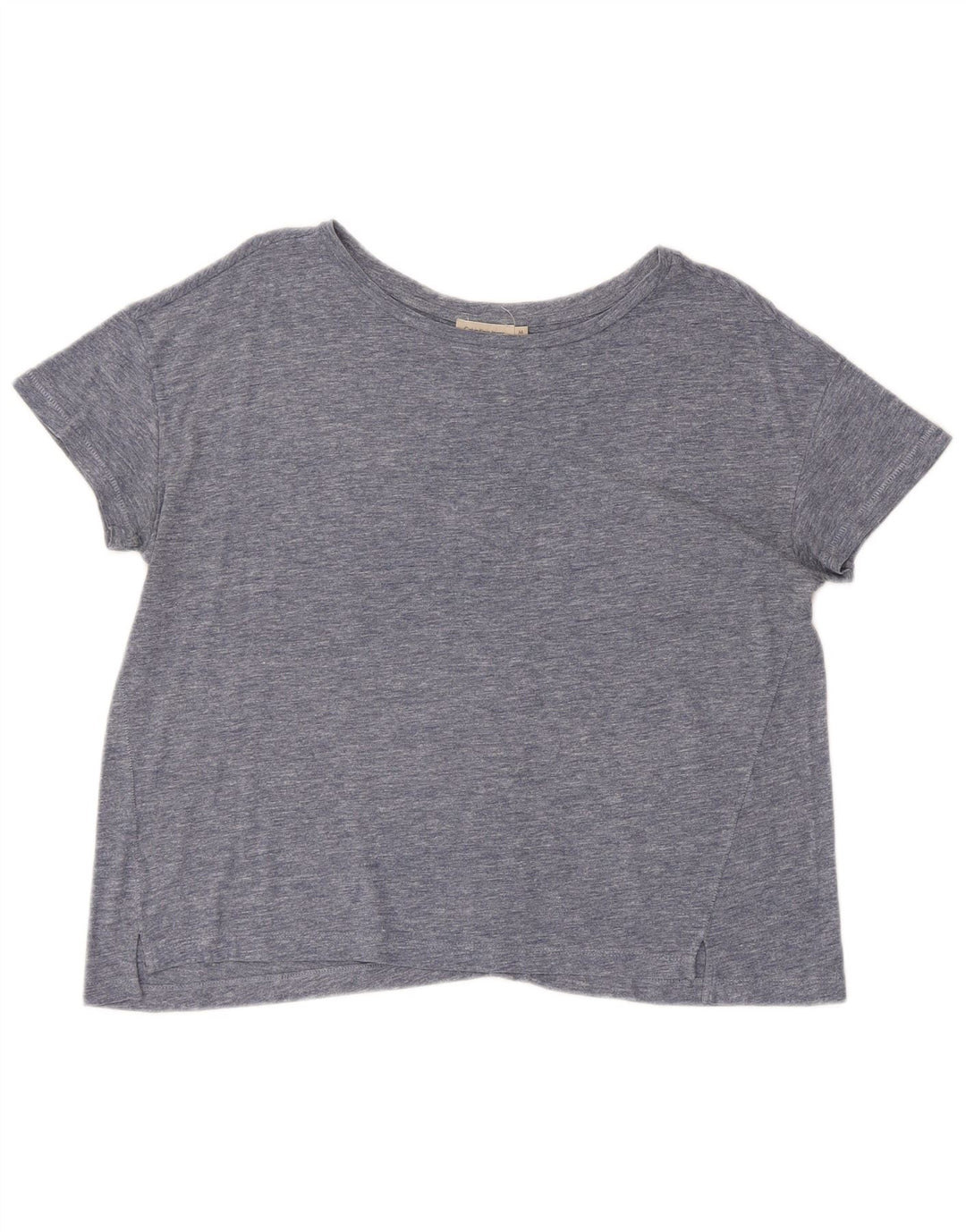 CALVIN KLEIN Womens Crop T-Shirt Top UK 14 Medium Blue Flecked