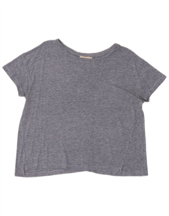 CALVIN KLEIN Womens Crop T-Shirt Top UK 14 Medium Blue Flecked