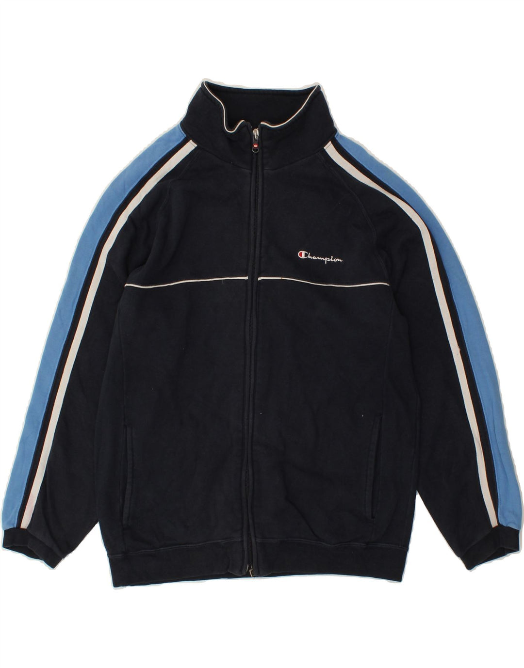 CHAMPION Boys Tracksuit Top Jacket 11-12 Years Black Colourblock Cotton Vintage Champion and Second-Hand Champion from Messina Hembry 