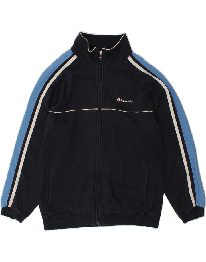 CHAMPION Boys Tracksuit Top Jacket 11-12 Years Black Colourblock Cotton Vintage Champion and Second-Hand Champion from Messina Hembry 