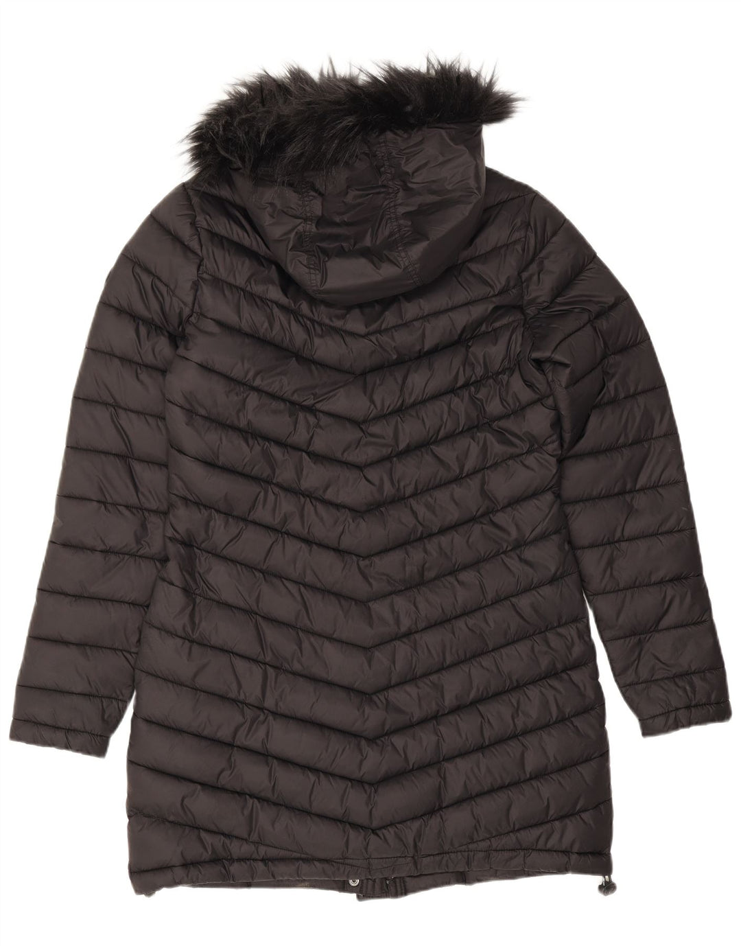 Superdry Polstret frakke med hætte til kvinder UK 14 Medium Black Nylon