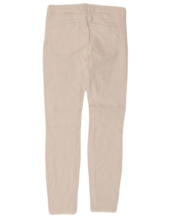 Zara Dame Slim Casual Bukser EU 36 XS W26 L27 Hvid Bomuld