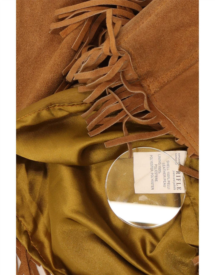 Rifle Dame Western Suede Jacket UK 14 Medium Brown Læder