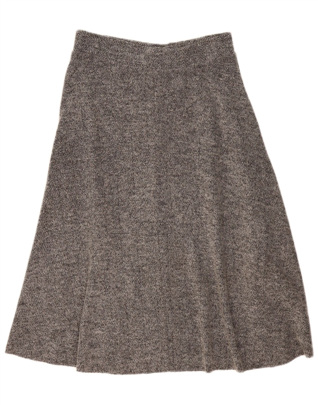 Zara Dame Midi A-Line nederdel Large W32 Grey Herringbone