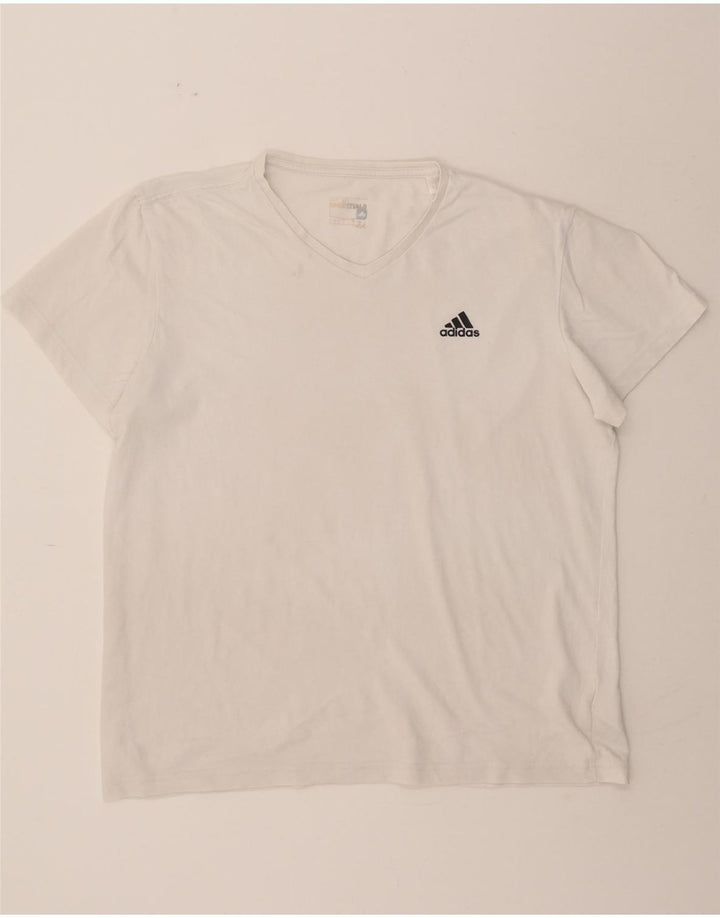 ADIDAS Mens Climalite T-Shirt Top Large White Cotton Vintage Adidas and Second-Hand Adidas from Messina Hembry 