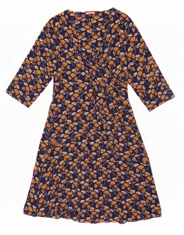 Joe Browns Dame 3/4-ærmet A-Line Kjole UK 16 Large Navy Blue Floral