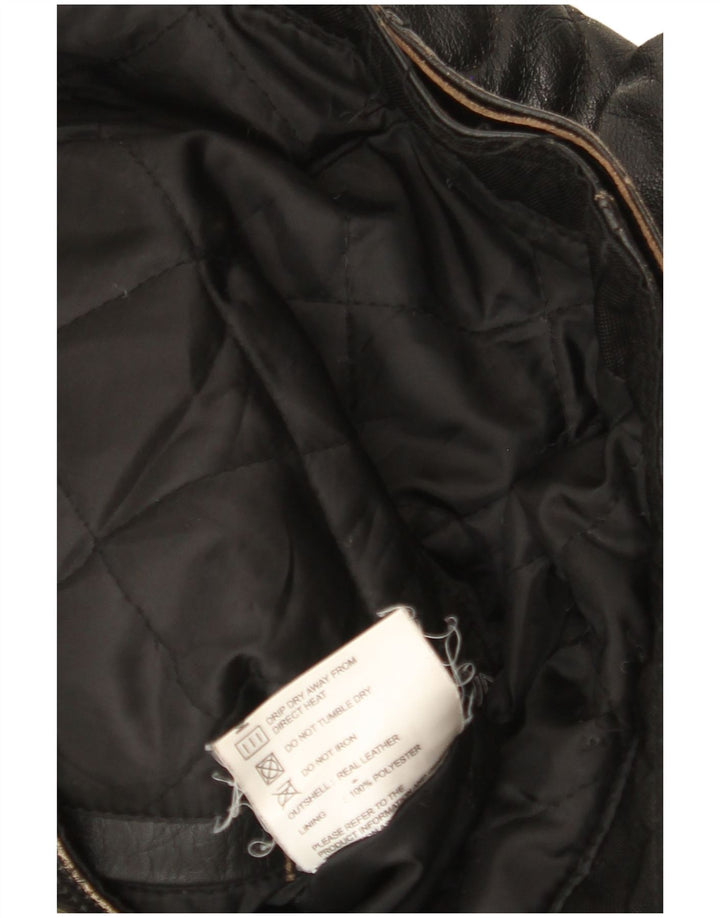 Vintage herre læder racerjakke EU 52 XL sort læder