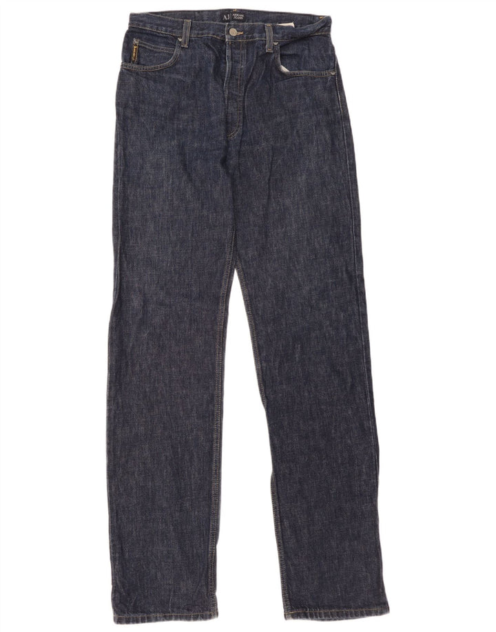Armani Straight Jeans til mænd W33 L36 Navy Blue Flecked