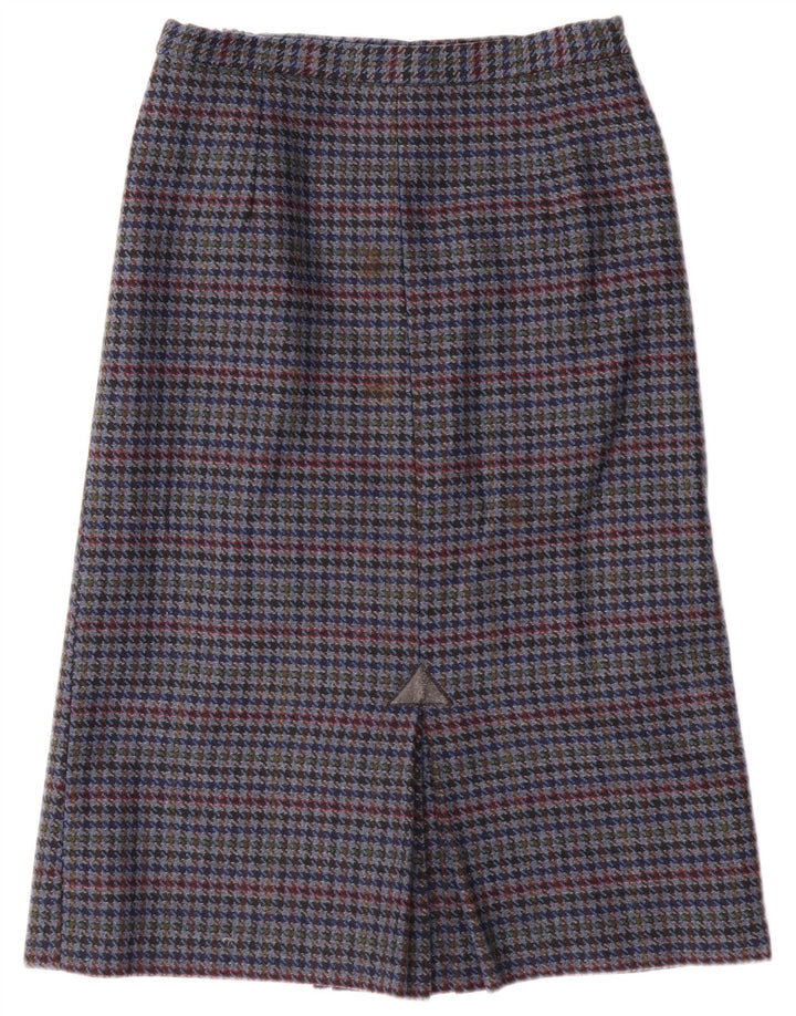 Vintage kvinders blyantnederdel UK 14 Medium W28 Blue Houndstooth