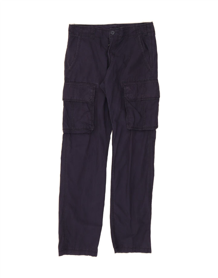 BENETTON Womens Straight Cargo Trousers IT 44 Medium W30 L32 Navy Blue Vintage Benetton and Second-Hand Benetton from Messina Hembry 