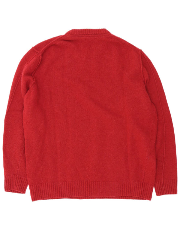 Brax Mens Crew Neck Jumper Sweater EU 54 XL Burgundy Wool