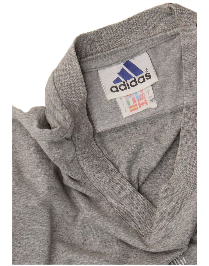 ADIDAS Grafisk T-shirt til mænd, lille grå bomuld