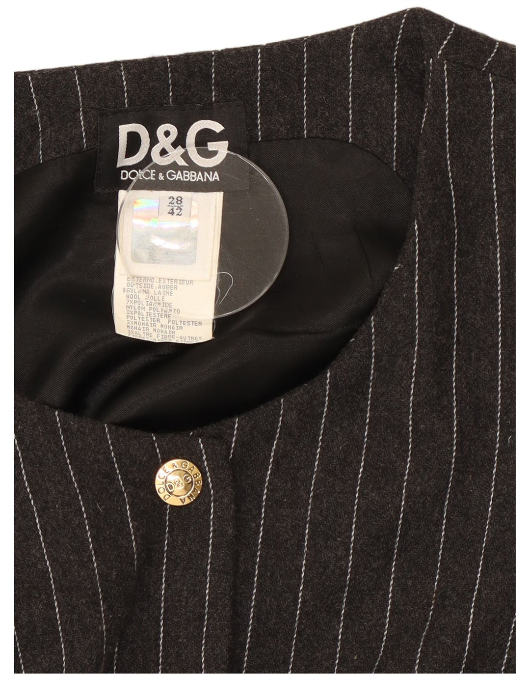 Dolce & Gabbana Langærmet Maxikjole til kvinder IT 42 Mellemgrå nålestribe