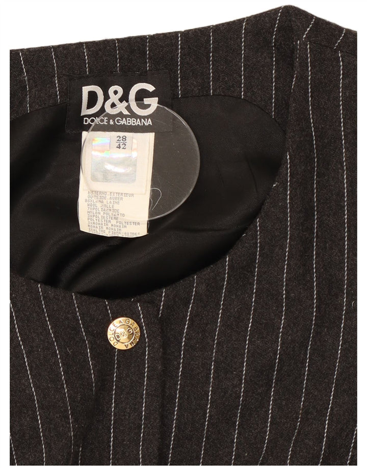 Dolce & Gabbana Langærmet Maxikjole til kvinder IT 42 Mellemgrå nålestribe