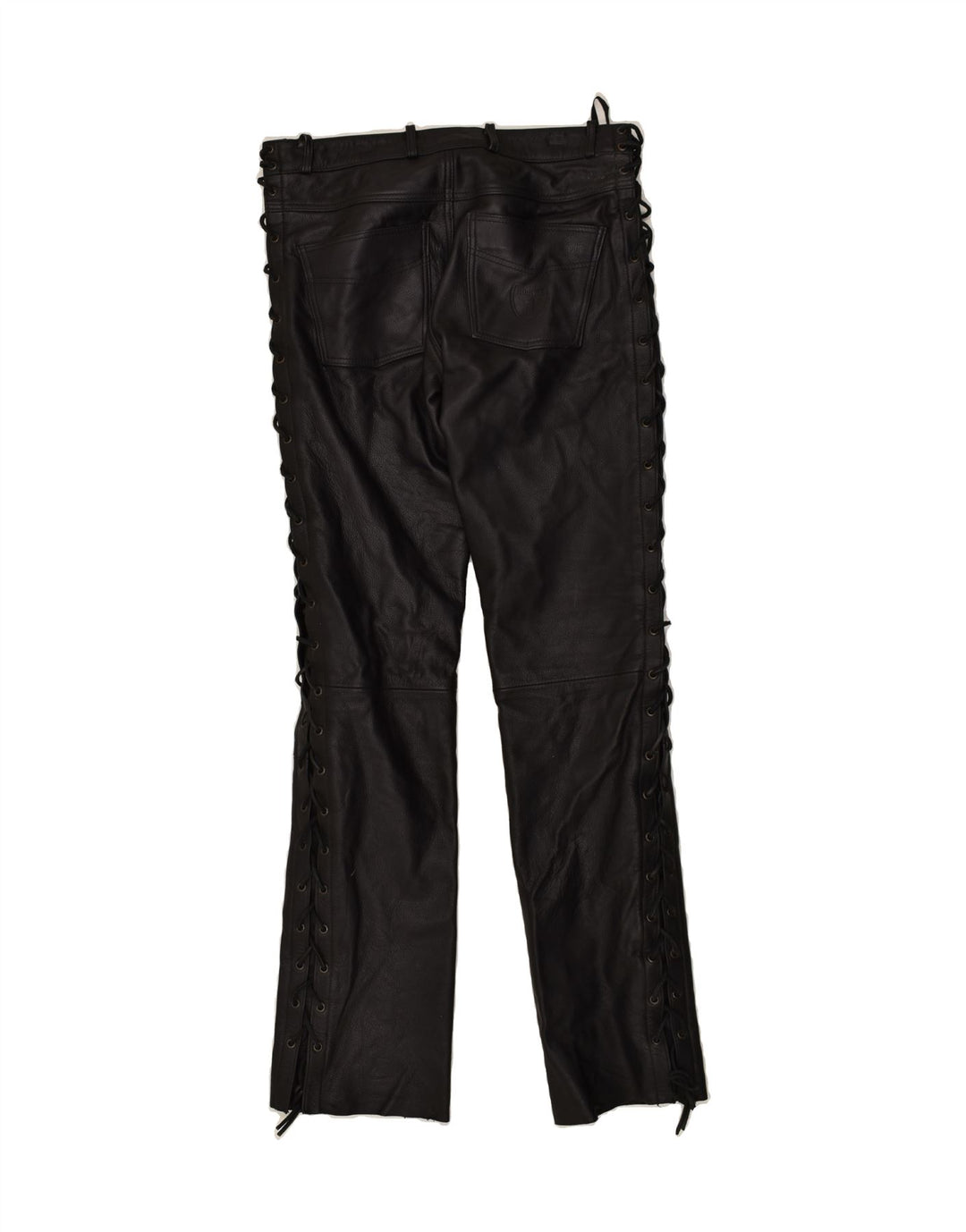 HIGHWAY 1 Dame Læder Casual Bukser W34 L35 Sort Læder