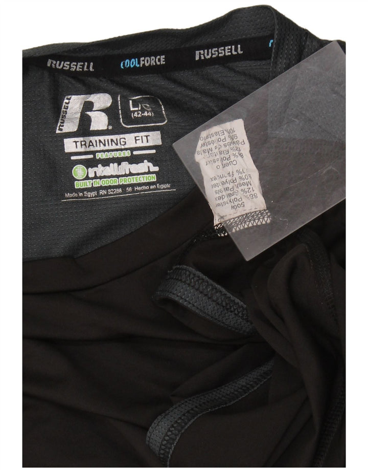 Russell Athletic Herre Trænings T-Shirt Top UK 42/44 Stor Sort Polyester
