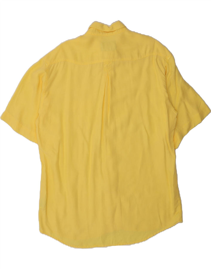 JOOP Mens Short Sleeve Shirt Large Yellow Lyocell Vintage Joop and Second-Hand Joop from Messina Hembry 