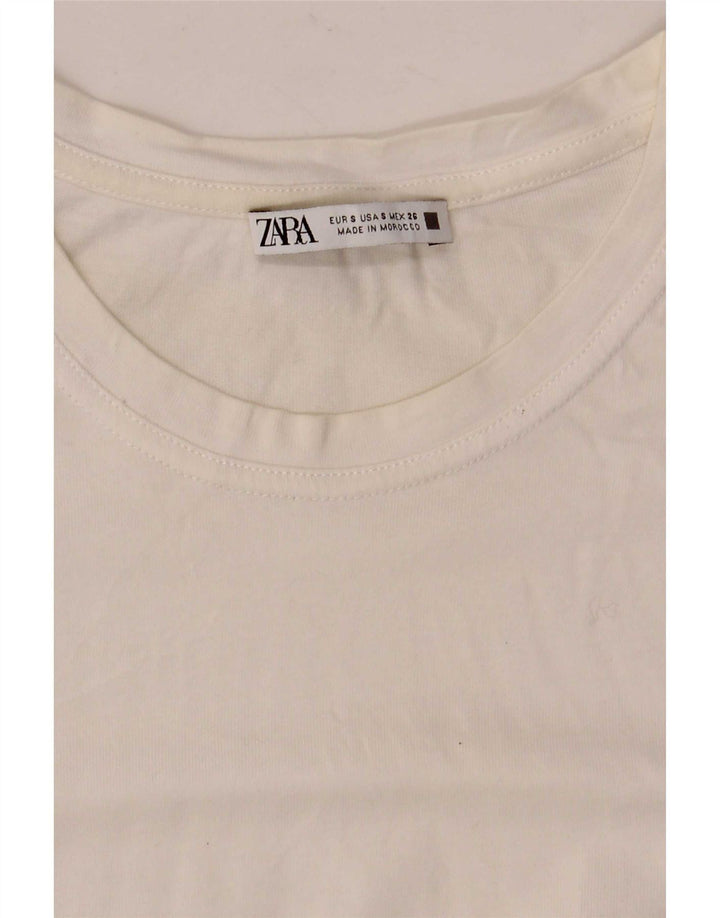 Zara Dame Oversized T-Shirt Top UK 10 Small White