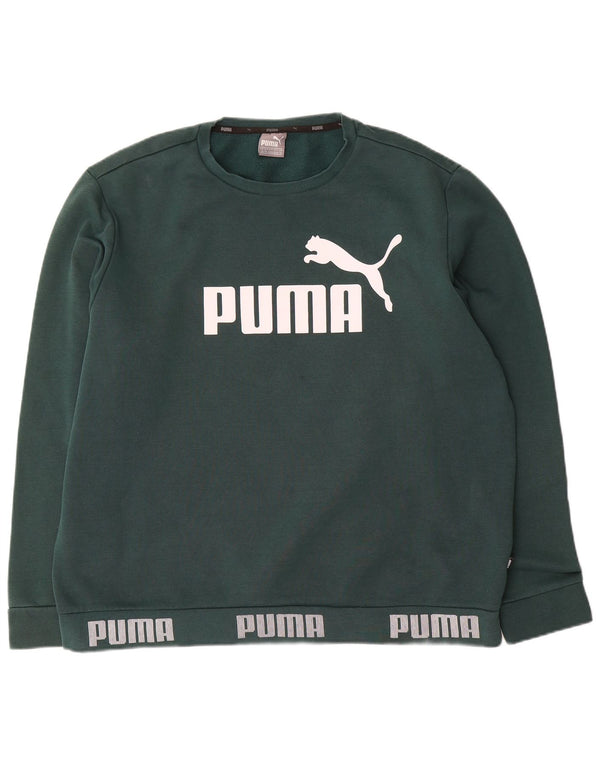 Puma Herre Grafisk Sweatshirt Jumper XL Grøn Bomuld