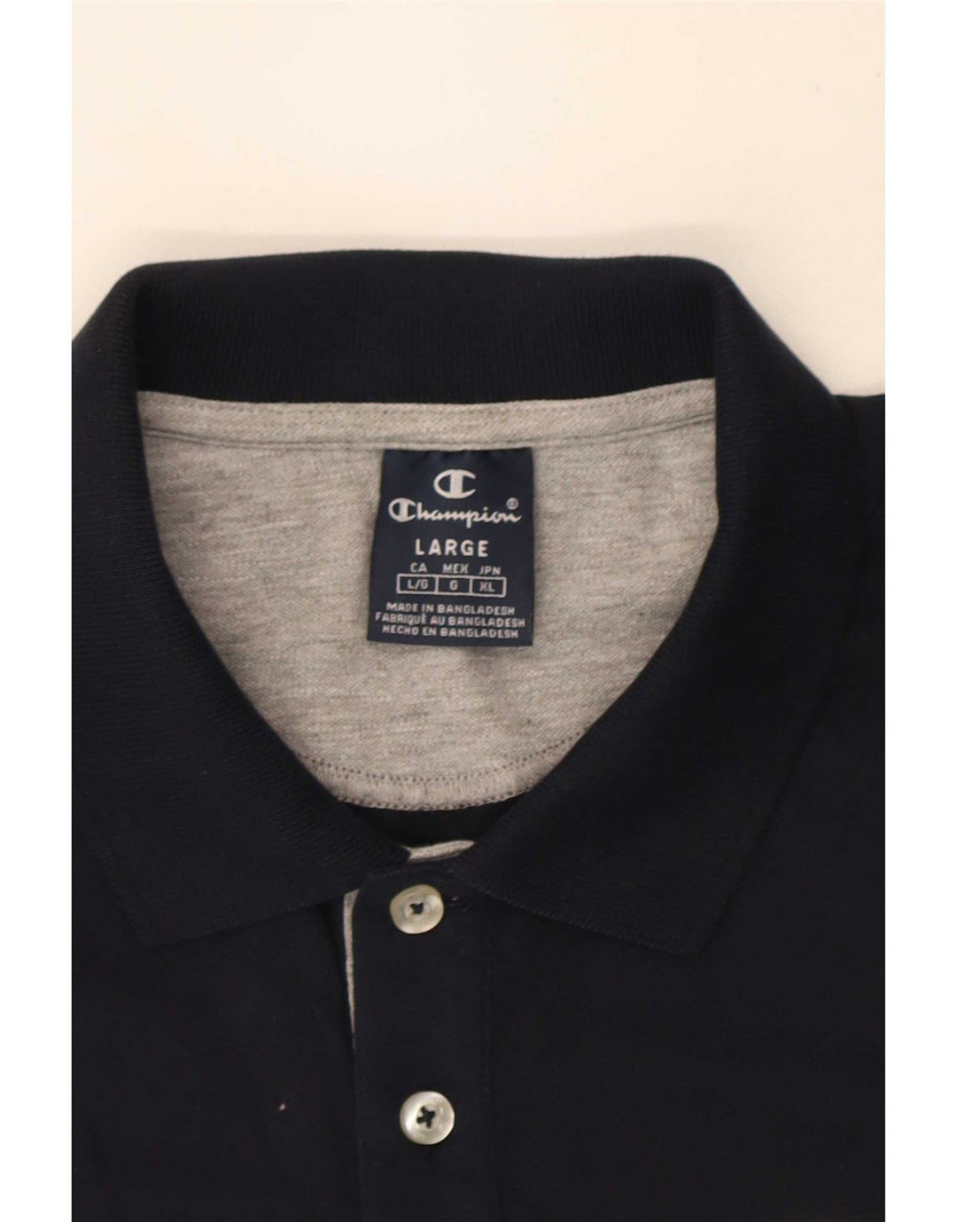 Champion Herre Grafisk Polo Shirt Large Sort