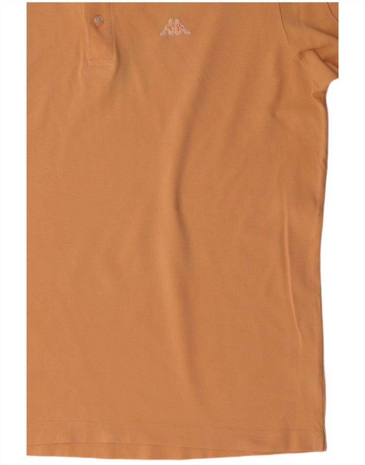 KAPPA Mens Polo Shirt Large Yellow Cotton