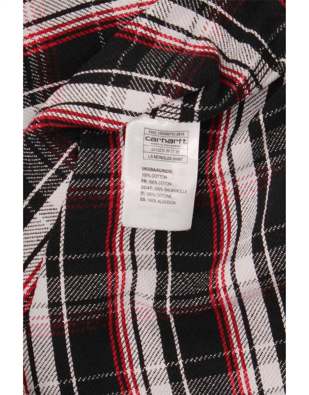 Carhartt Herre Worker Wear Regular Fit Flannel Shirt Large Black Plaid