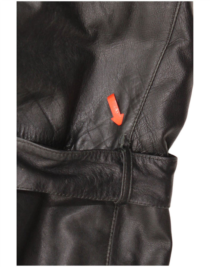 Vintage læderjakke til kvinder UK 16 Stor sort læder