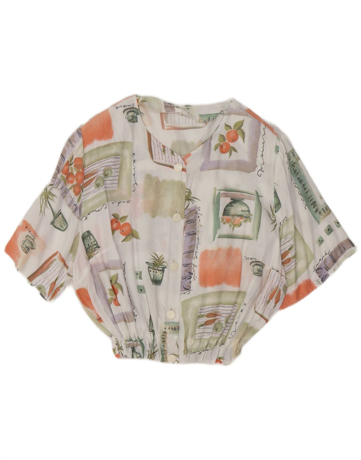 VINTAGE kvinders abstrakt mønster skjorte bluse IT 44 Medium Flerfarvet
