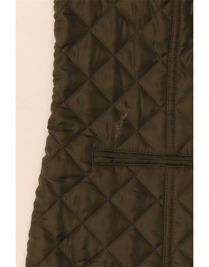 Tommy Hilfiger Dame Quiltet Gilet UK 12 Medium Khaki Polyester