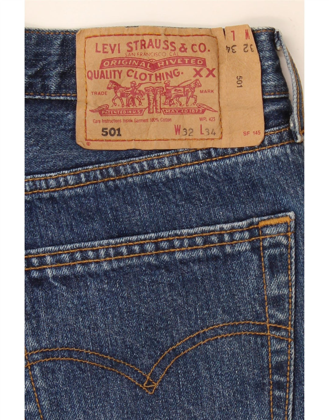 LEVI'S Womens 501 Denim Shorts W32 Medium Blue Cotton Vintage Levi's and Second-Hand Levi's from Messina Hembry 