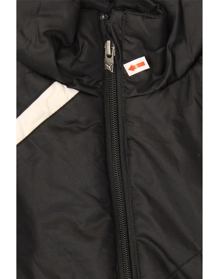 PUMA Mens Graphic Padded Jacket UK 40 Large Black Nylon