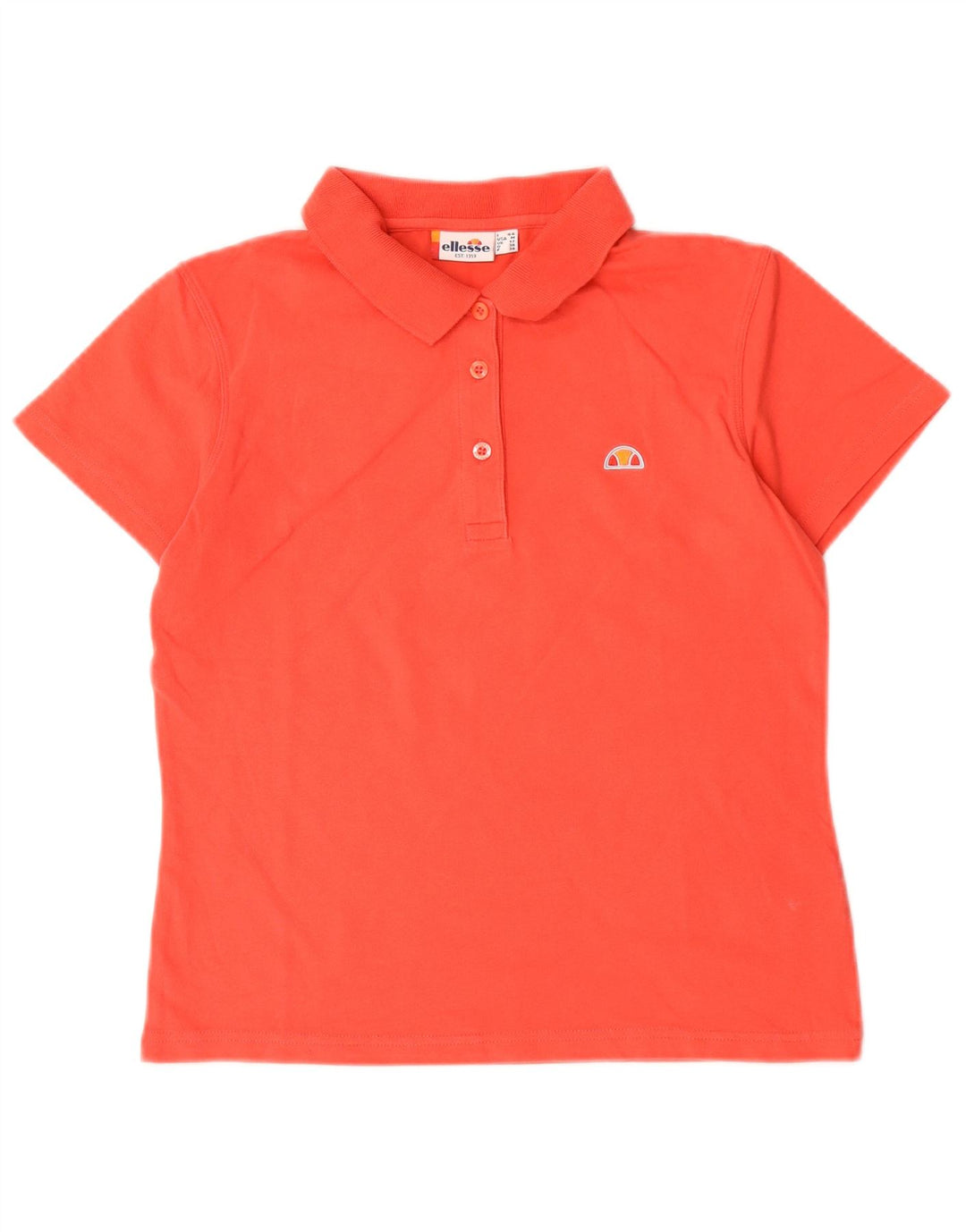 Ellesse Dame Polo Shirt UK 12 Medium Rød Bomuld