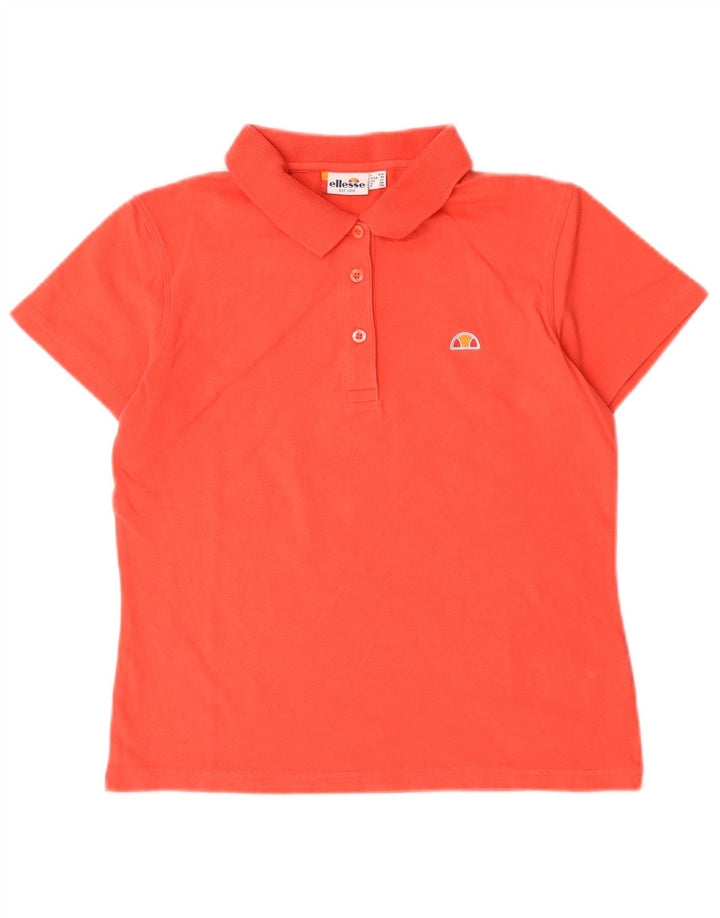 Ellesse Dame Polo Shirt UK 12 Medium Rød Bomuld