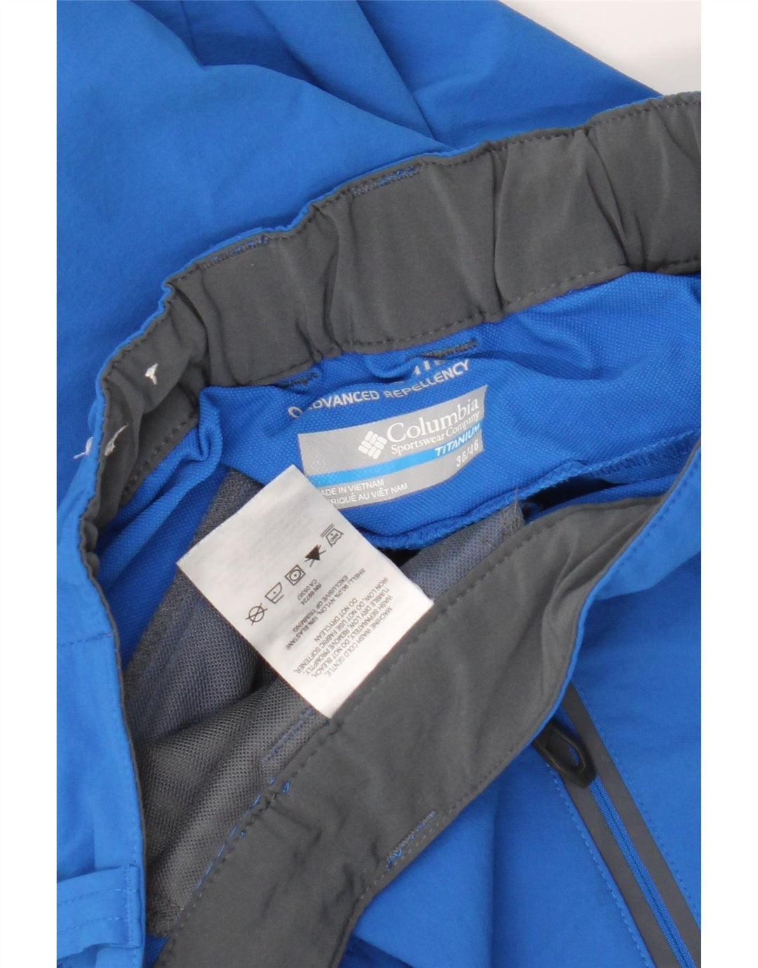 Columbia Herre Titanium Cargo Shorts W36 Large Blue Colourblock Nylon
