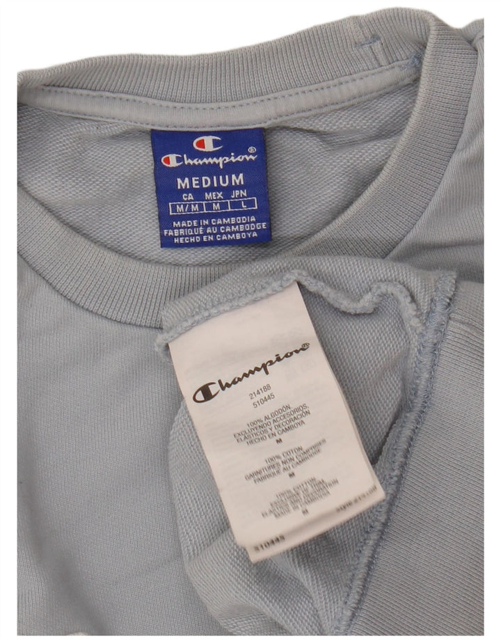 Champion Herre Grafisk Sweatshirt Jumper Medium Blå Bomuld