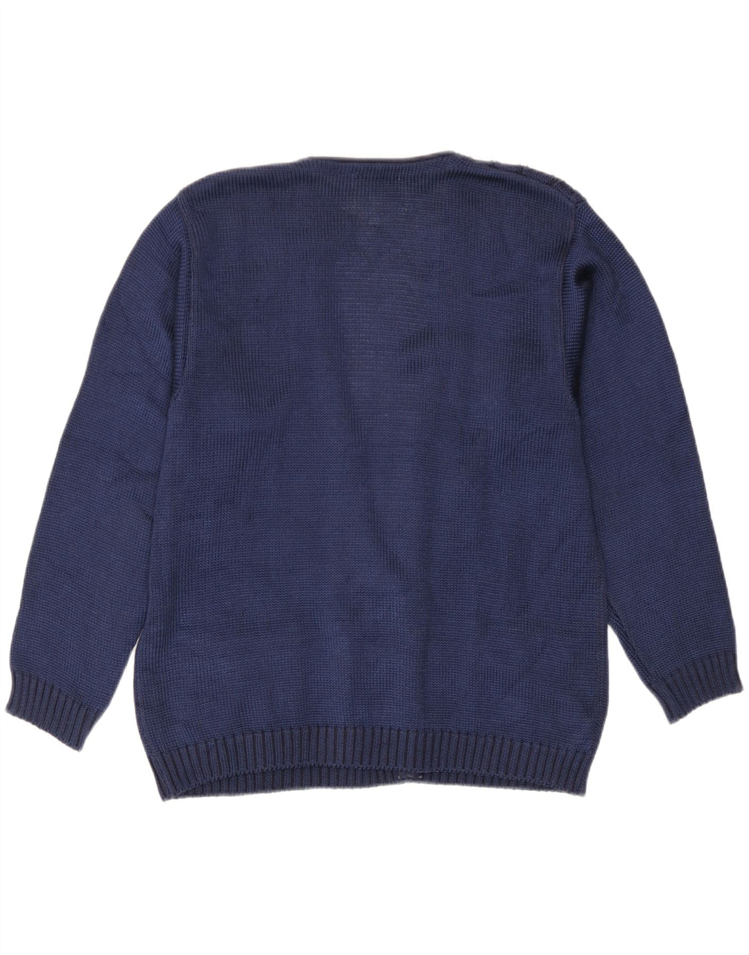 Vintage dame dobbeltradet cardigan sweater EU 42/44 Large Navy Blue