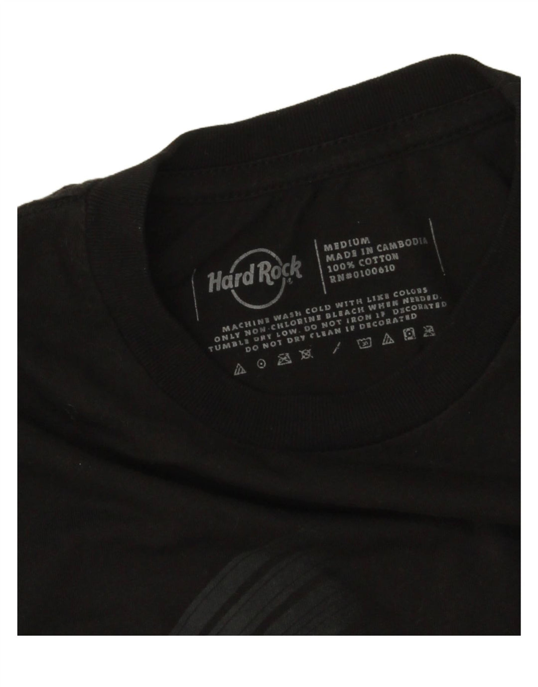 HARD ROCK CAFE Mens Florence Graphic T-Shirt Top Medium Black Cotton Vintage Hard Rock Cafe and Second-Hand Hard Rock Cafe from Messina Hembry 