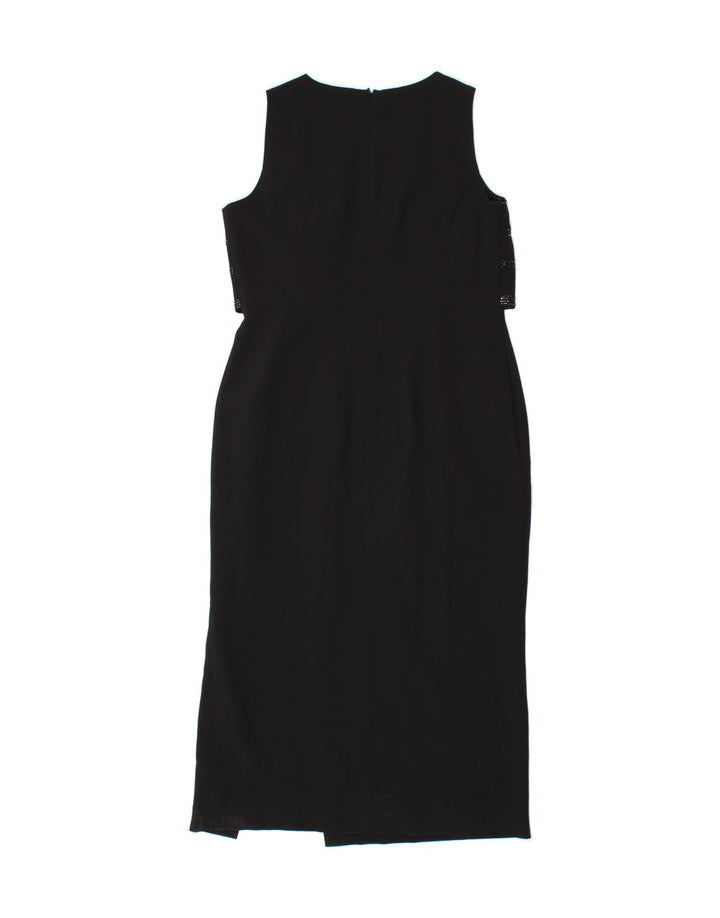 DEBUT Womens Sheath Dress UK 14 Large Black Polyester Vintage Debut and Second-Hand Debut from Messina Hembry 