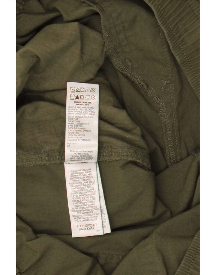 Marks & Spencer Herre Straight Cargo Bukser Large W36 L28 Khaki Cotton