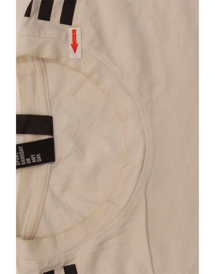 Adidas Herre T-Shirt Top Medium Hvid Bomuld