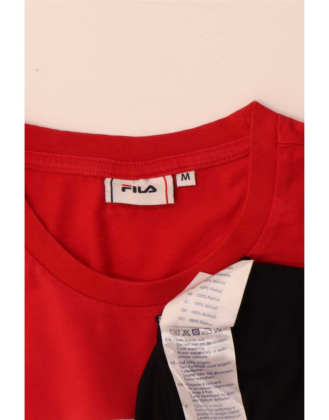 Fila Herre grafisk T-shirt Top Medium Flerfarvet Colourblock Bomuld