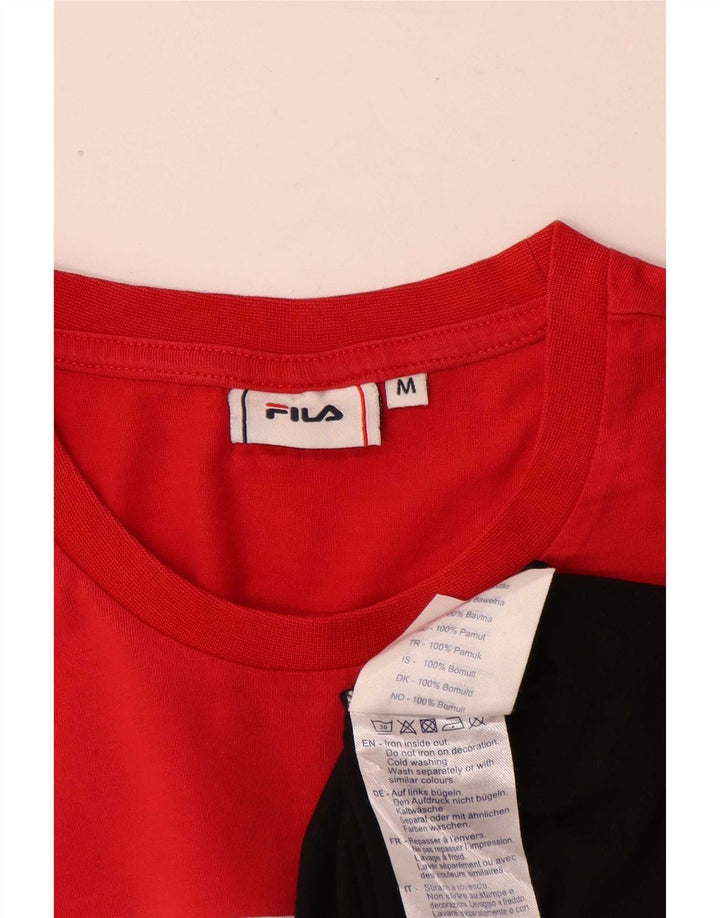 Fila Herre grafisk T-shirt Top Medium Flerfarvet Colourblock Bomuld