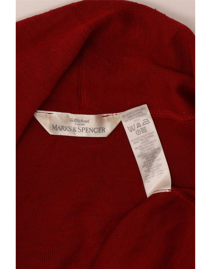 Marks & Spencer Dame Oversized Open Cardigan Sweater UK 14 Large Red