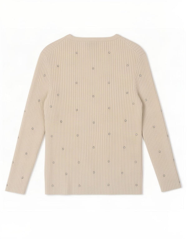 Zara Womens 3/4 Sleeve Crop Top UK 12 Medium White Spotted Nylon