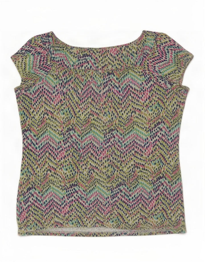 M&Co Damebluse Top UK 12 Medium Flerfarvet geometrisk viskose