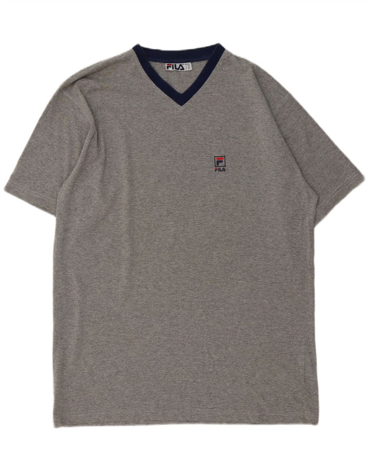 Fila Herre T-Shirt Top 2XL Grå Flecked Bomuld