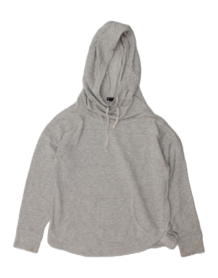 CHAMPION Womens Oversized Hoodie Jumper UK 10 Small Grey Cotton Vintage Champion and Second-Hand Champion from Messina Hembry 