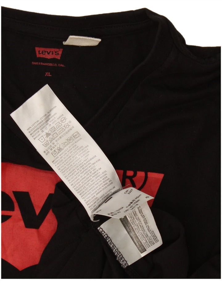 Levi's Herre grafisk T-shirt top XL sort bomuld