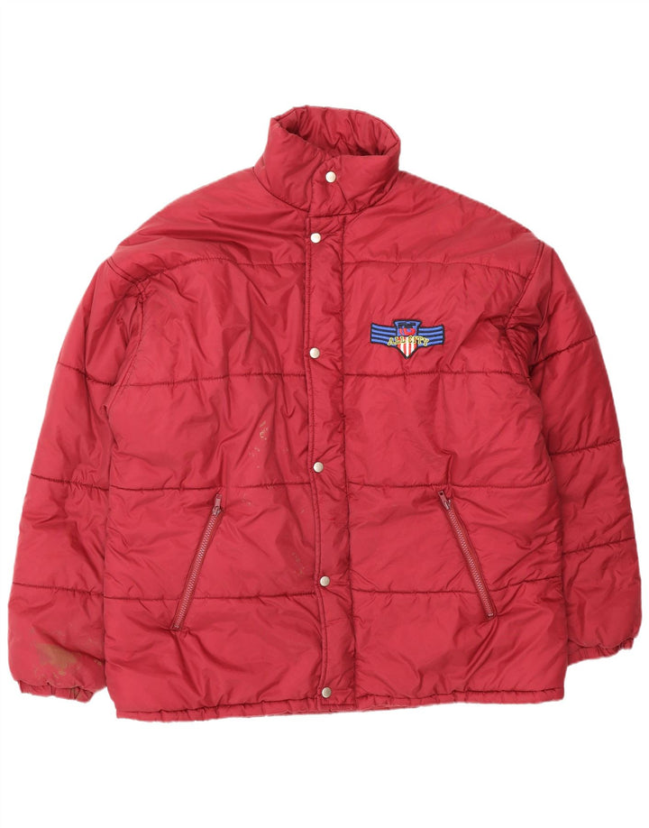 Vintage polstret herrejakke UK 42 XL Rød
