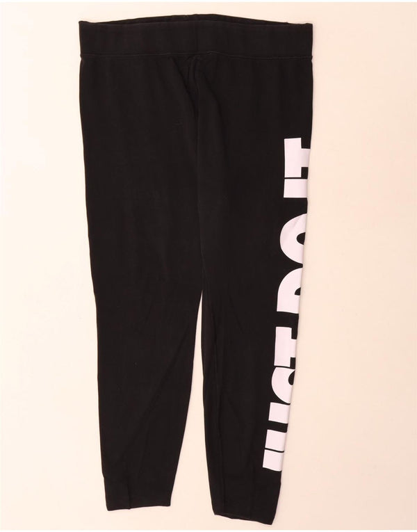 Nike Dame Grafiske Leggings UK 20 2XL Sort Bomuld